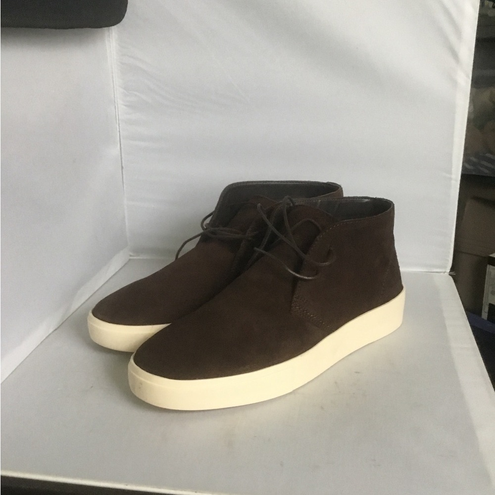 Franco Fortini Brown Suede High-Top Sneakers with Cream Sole